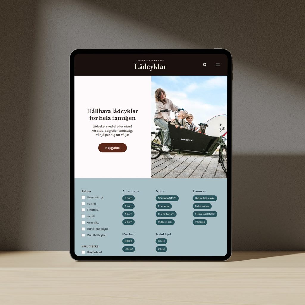Webshop grafisk profil ipad
